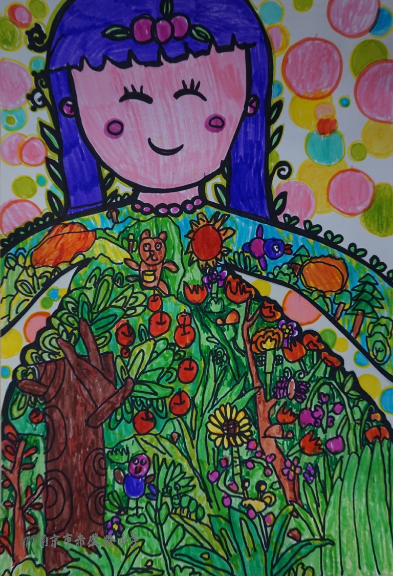 《花世界》何昱萱 7岁(指导教师:王宇)