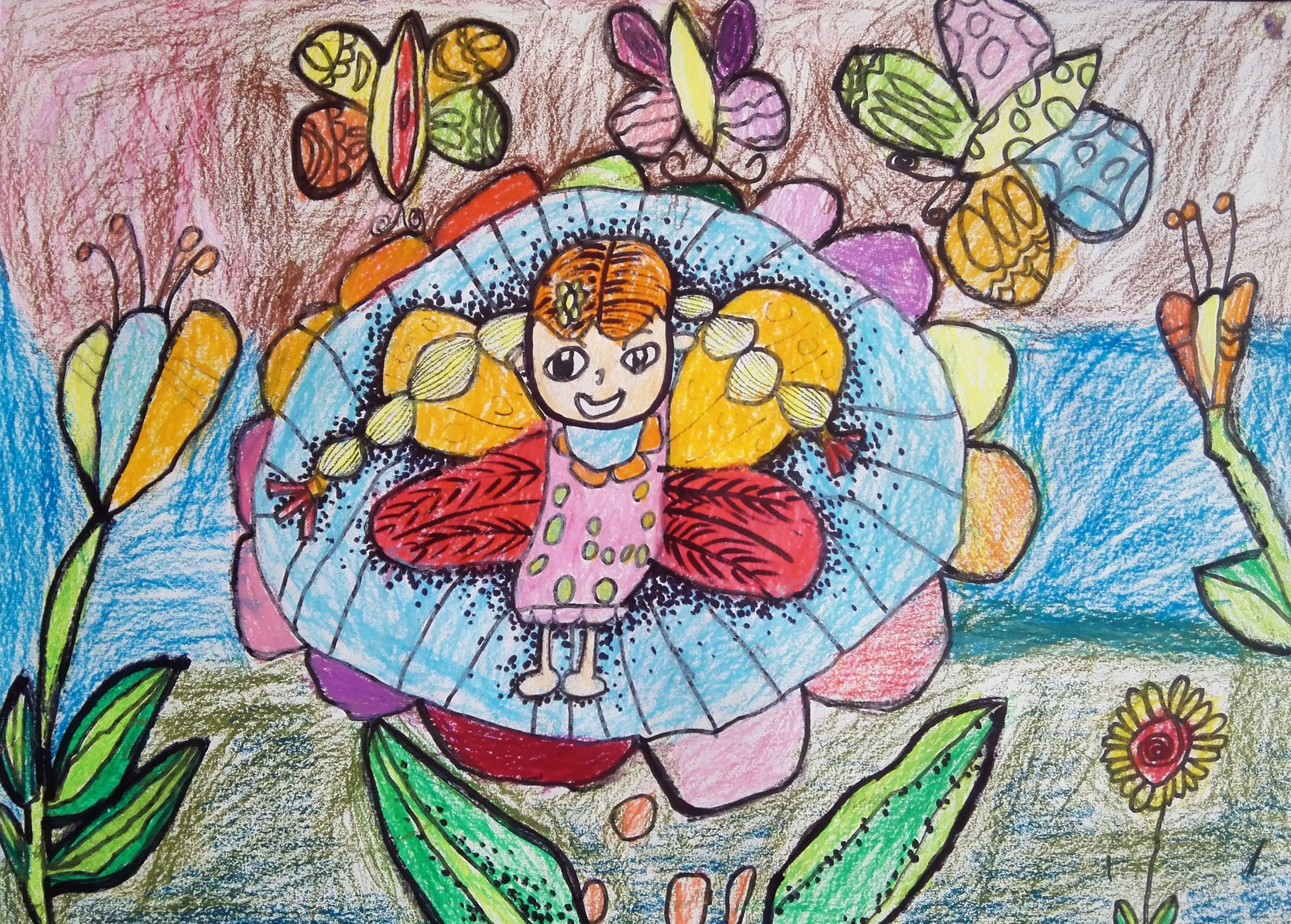 儿童画《蝴蝶公主》