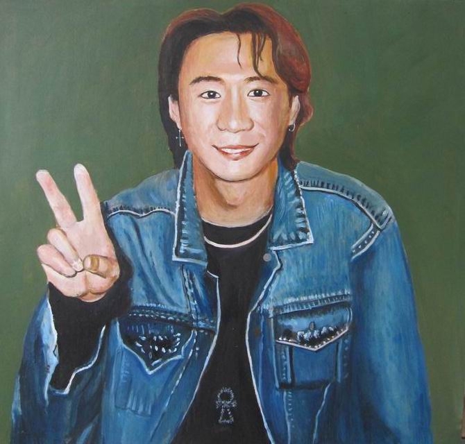 黄家驹像油画-孝感市-应城市蒲阳小学刘学